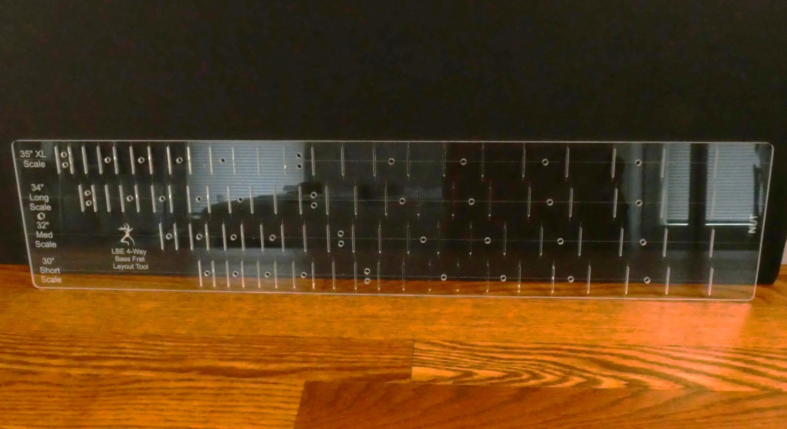 Four in one Bass Fretboard Layout template guide Acrylic 30, 32, 34,& 35" Scales