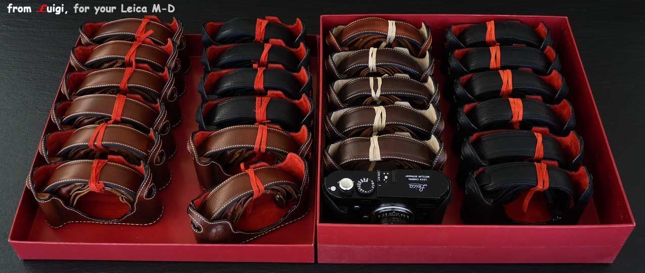 LUIGI CASE FOR LEICA M-D,M262,BLACK or NATURAL,grip/bump+DELUXE STRAP+UPS INCL.
