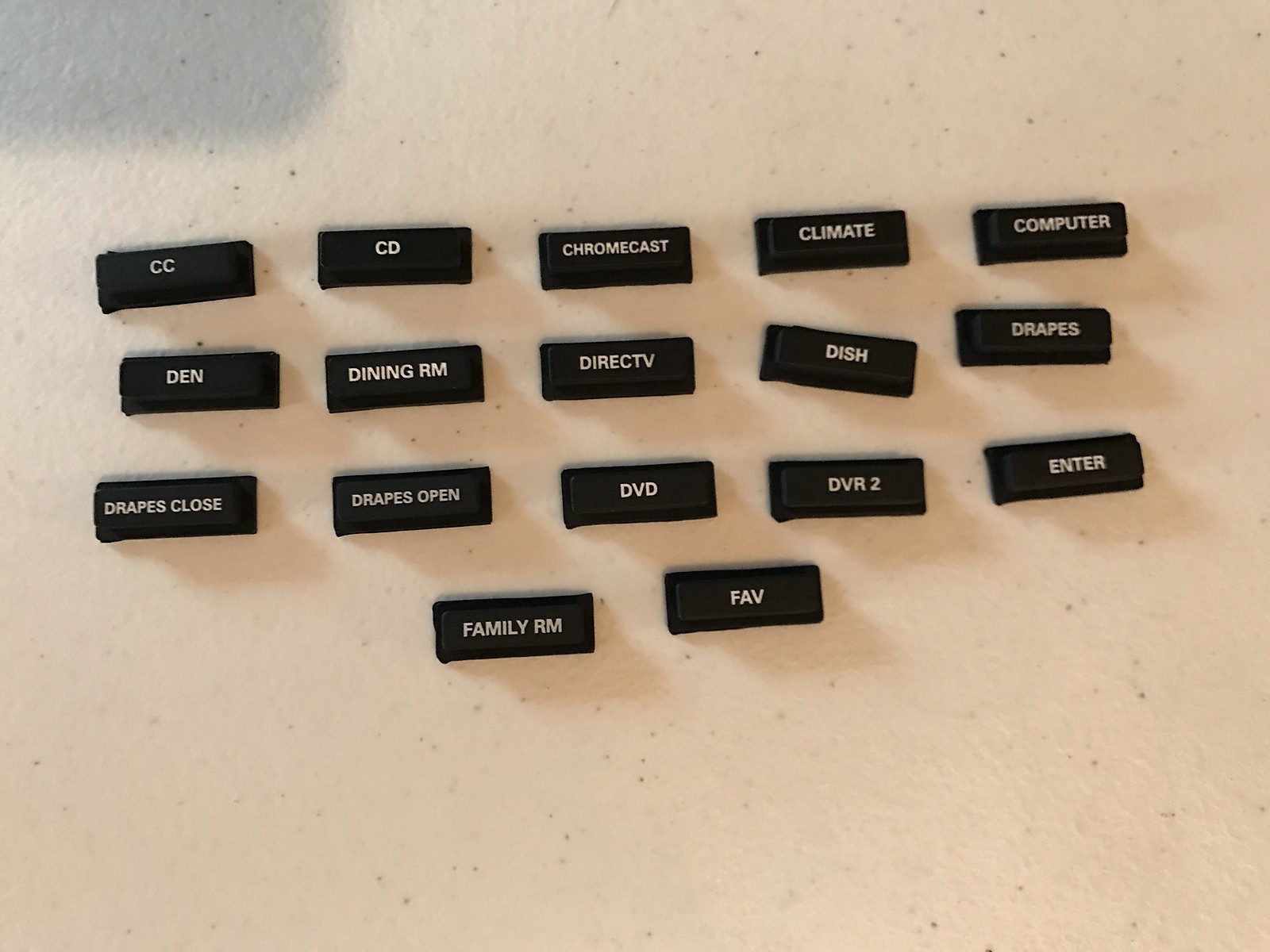 Crestron HR-100 HR-150 Engraved Remote Buttons