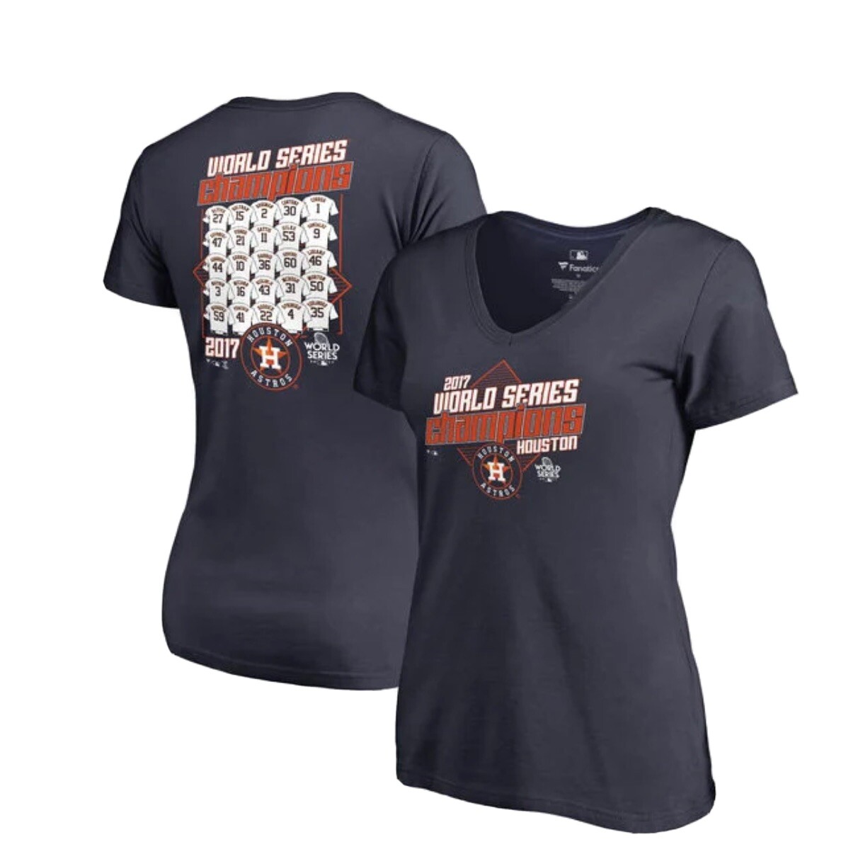 NEW Houston Astros Majestic Women's 2017 World Series Champs T-Shirt MEDUIM