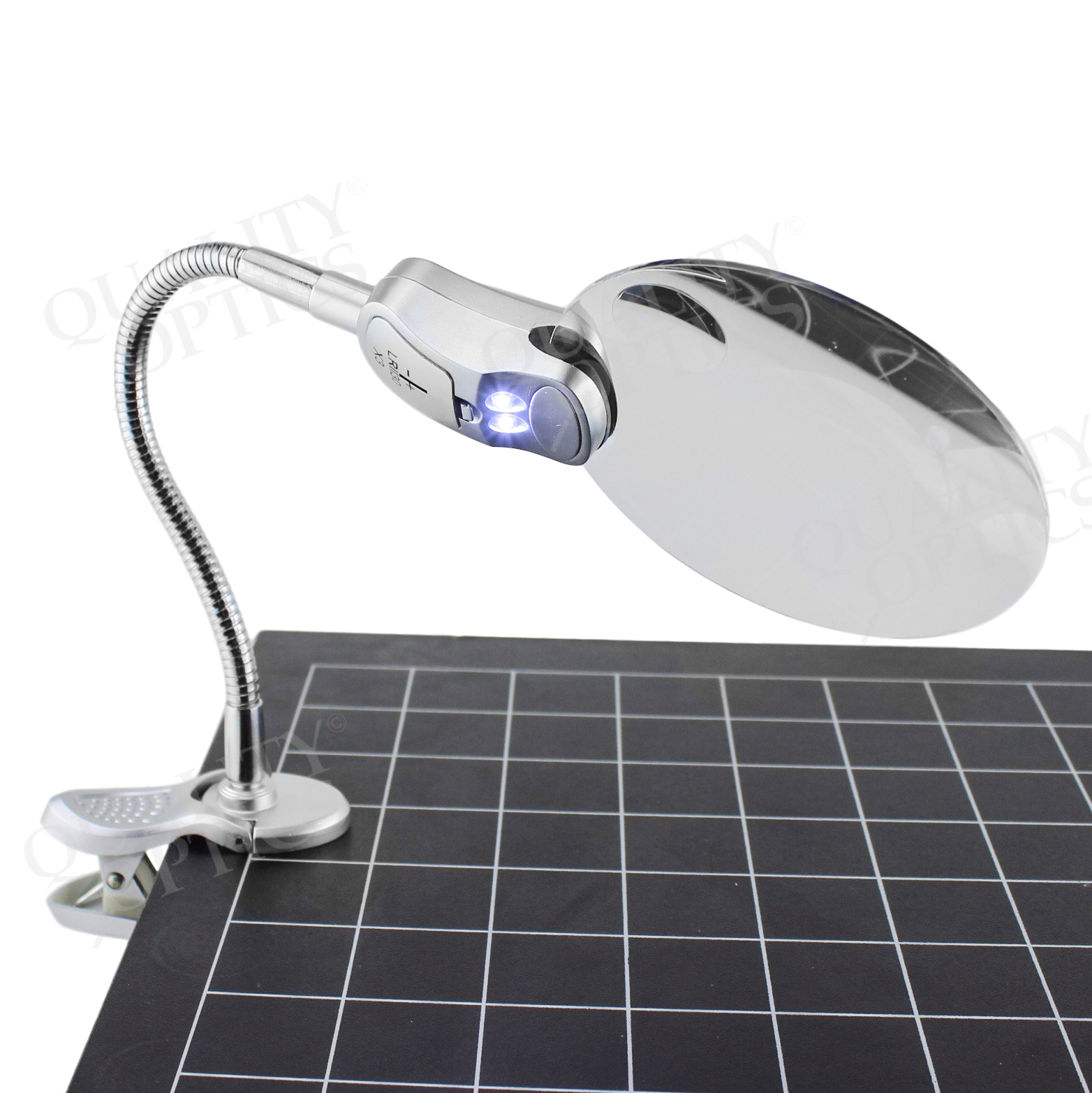 CLAMP CLIP ON DESK TOP TABLE MAGNIFIER LED LIGHTED MAGNIFIYING FLEX NECK MOUNT