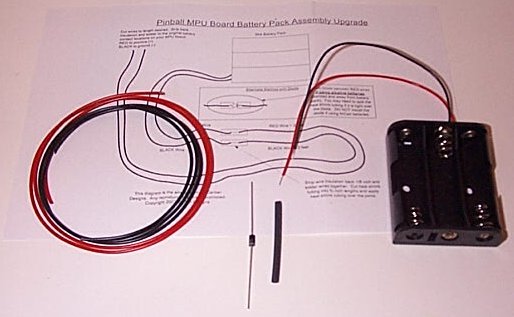 Pinball MPU Board 3AA Remote Battery Holder Upgrade KIT