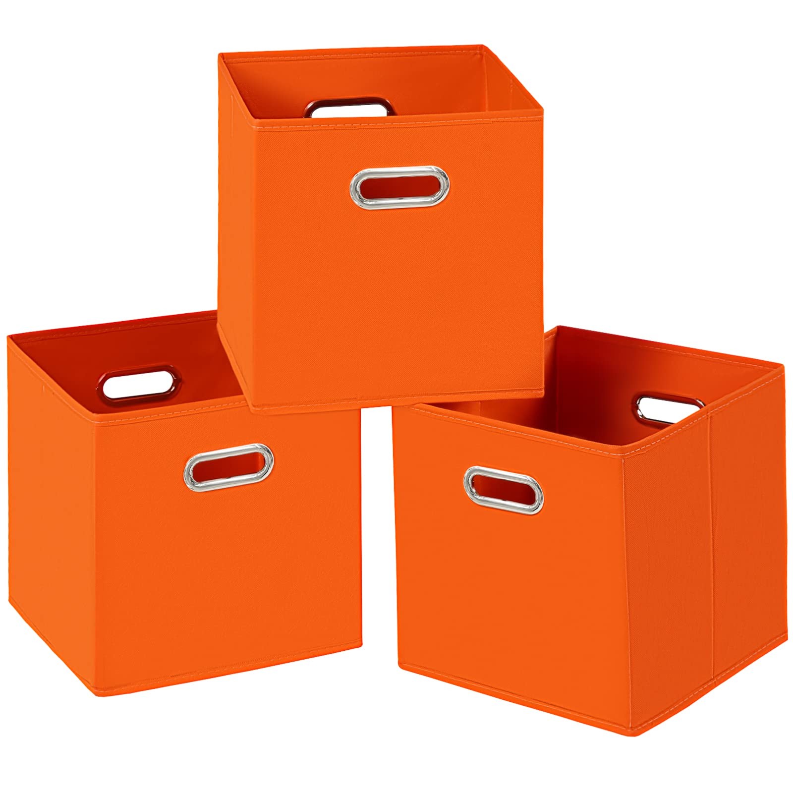 Fabric Cloth Storage Bins,Fabric Cube Bins Organizer with Dual Handles Foldab...