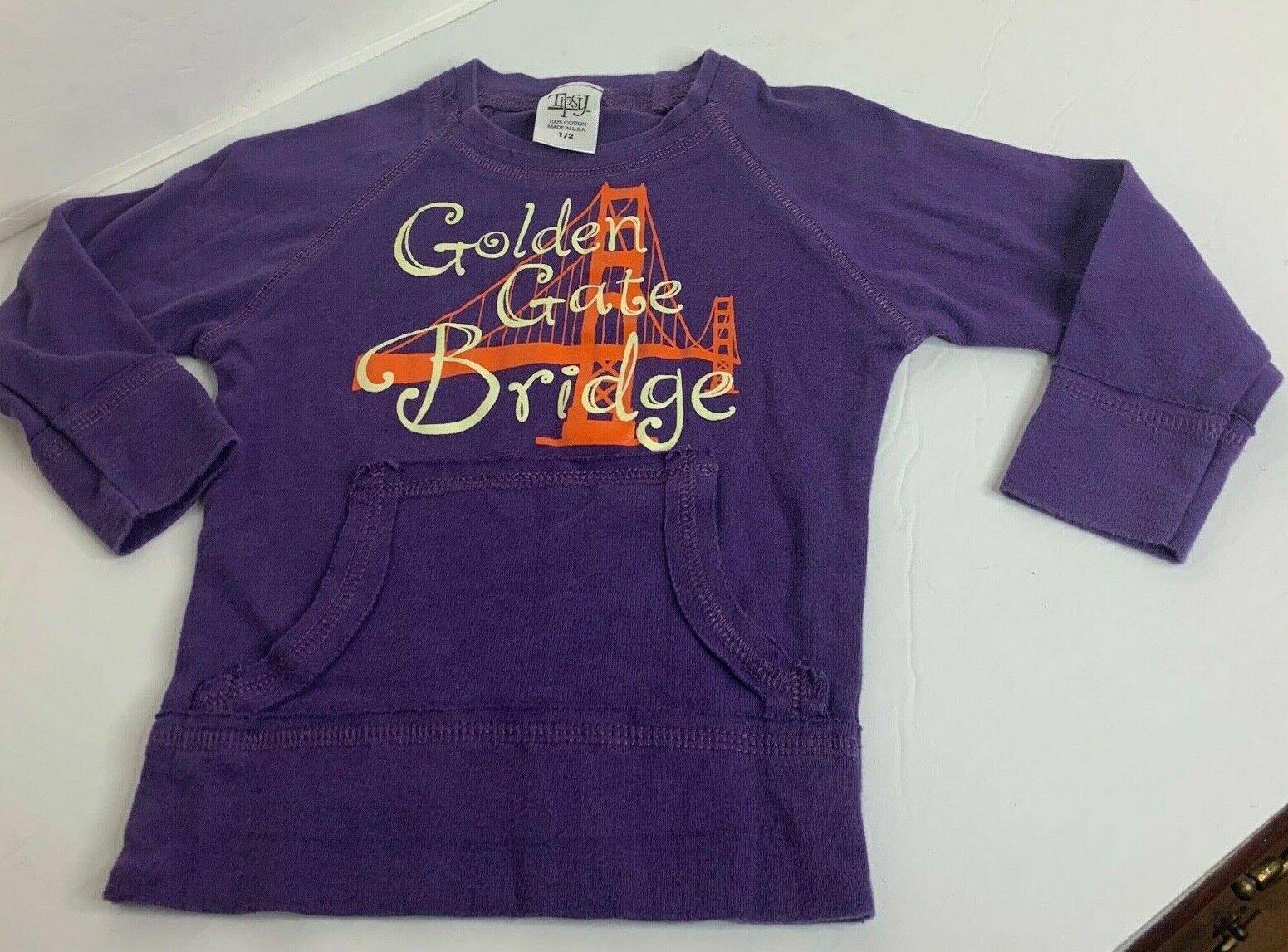 Tipsy Infant Toddler Sz 18 24 Purple Golden Gate Bridge Tee Tshirt Top