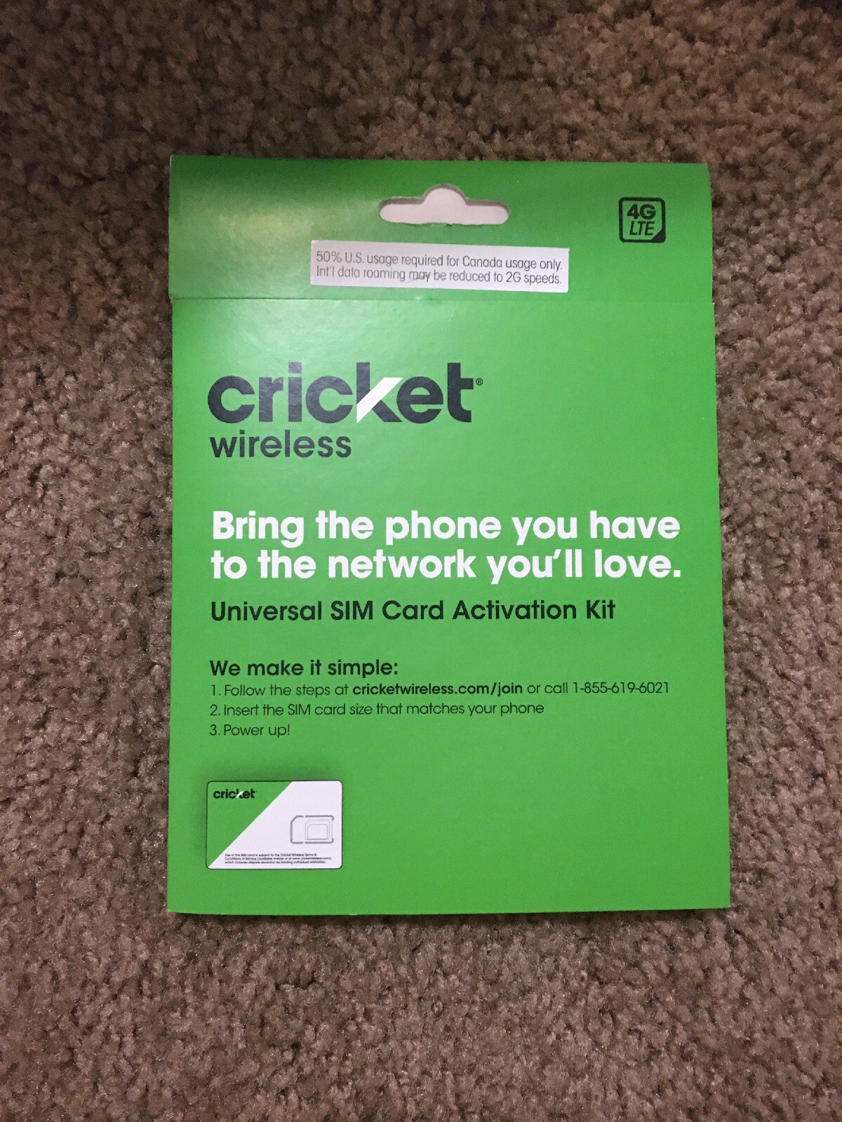 Cricket BYOD 2.0 Wireless 3in1 Prepaid SIM Card —361
