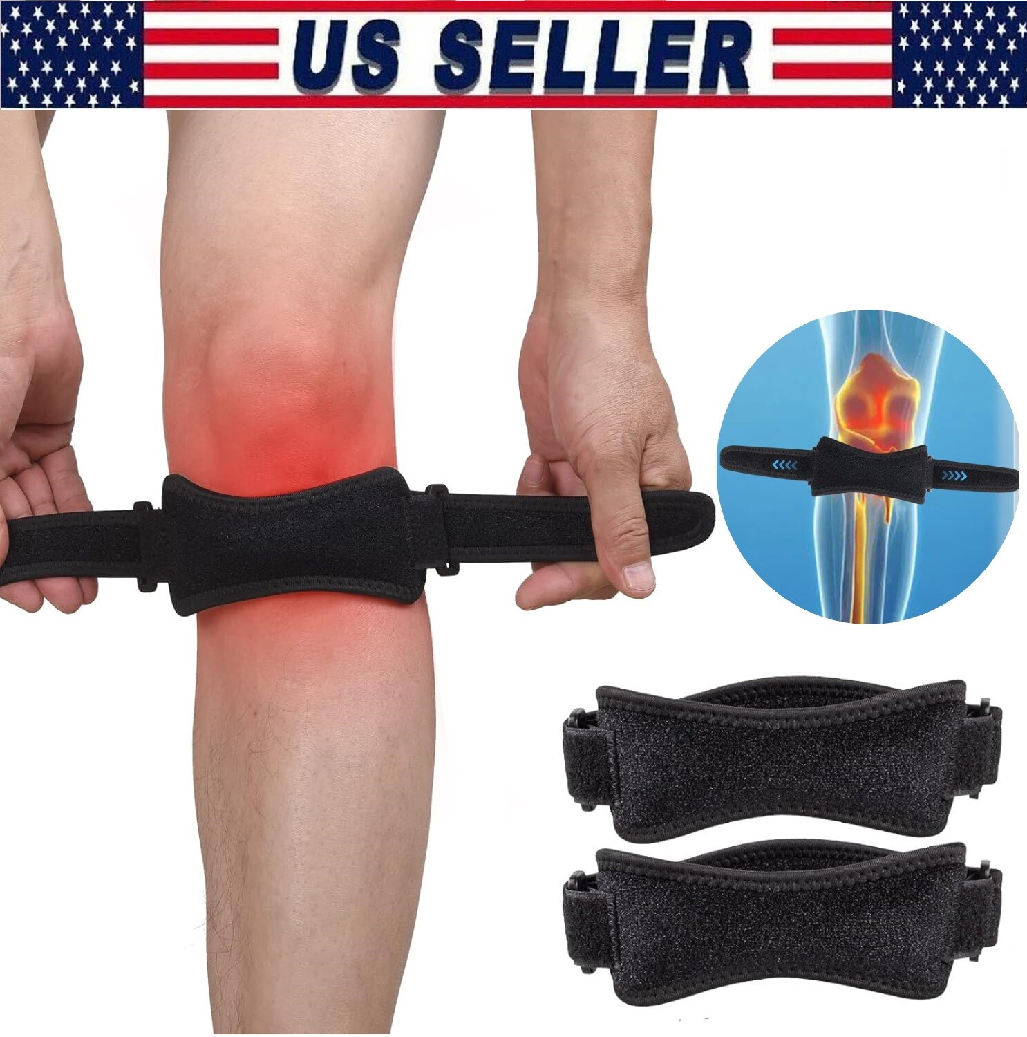 Pain Relief Knee Brace Support Patella Stabilizer Strap Arthritis Running Tendon