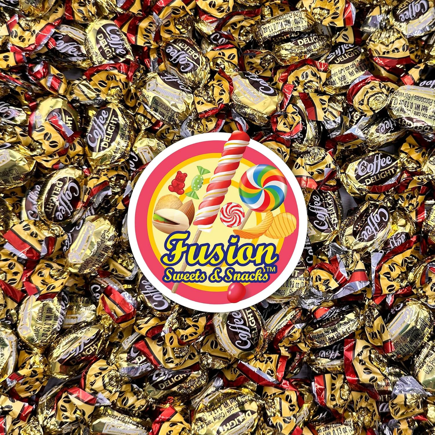 Coffee Delight - 1 Pound Bulk Bag - Coffee Candy Individually Wrapped - Hard Can