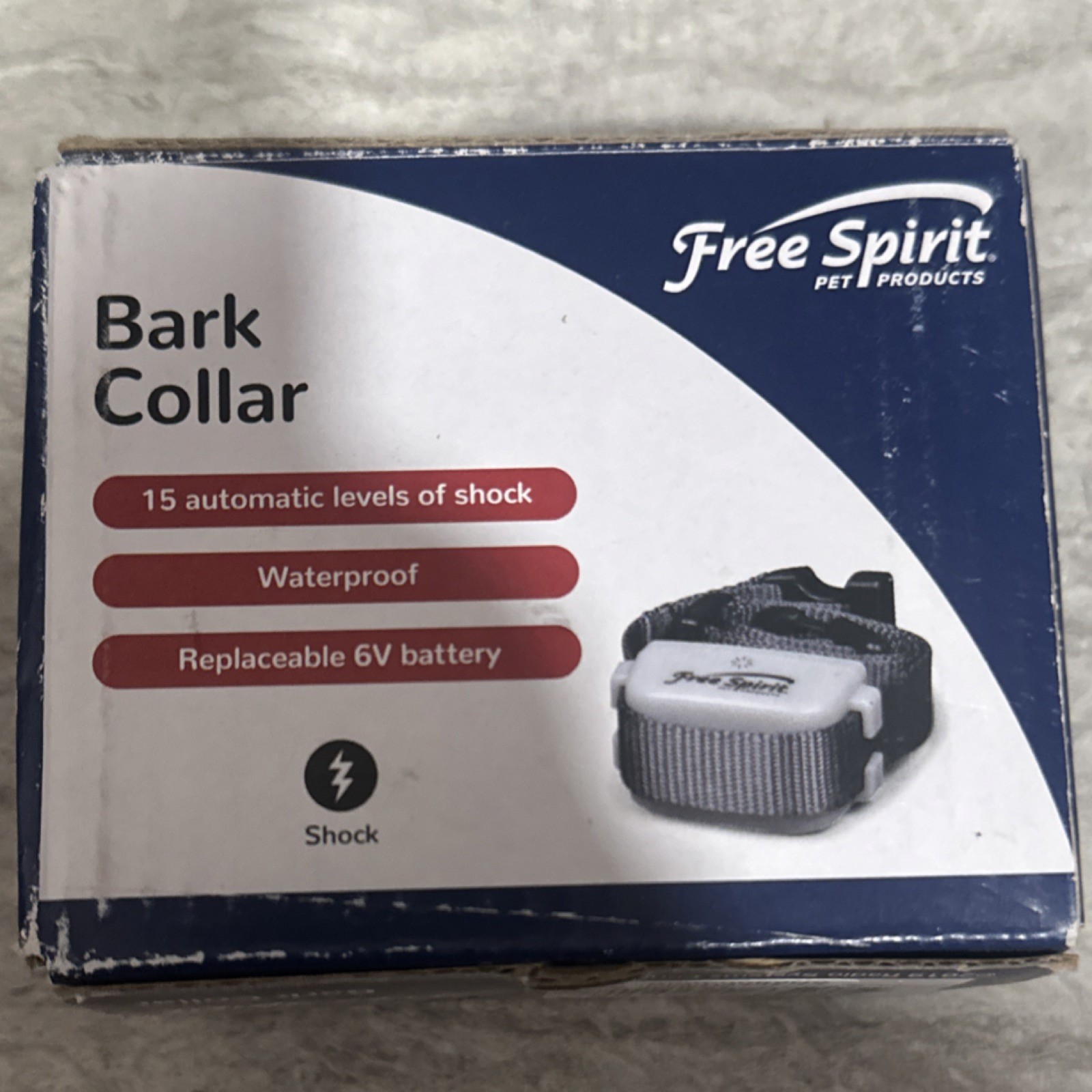 Free Spirit Bark Collar Waterproof Adjustable Shock Levels Replaceable Battery