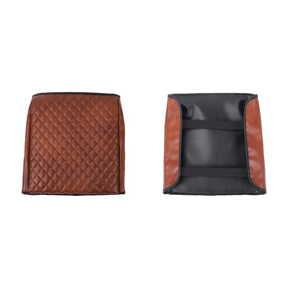 Leather Brown Center Console Armrest Box Pad Cover Protector For Ford F150 2021+