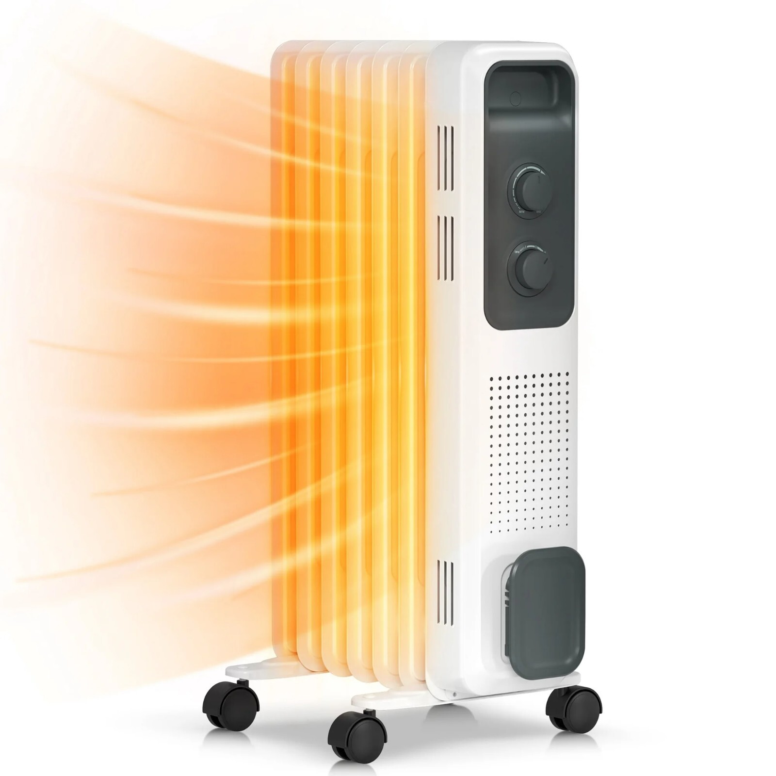 Auseo Electric Oil Filled Radiator Space Heater, Thermostat Room Heater
