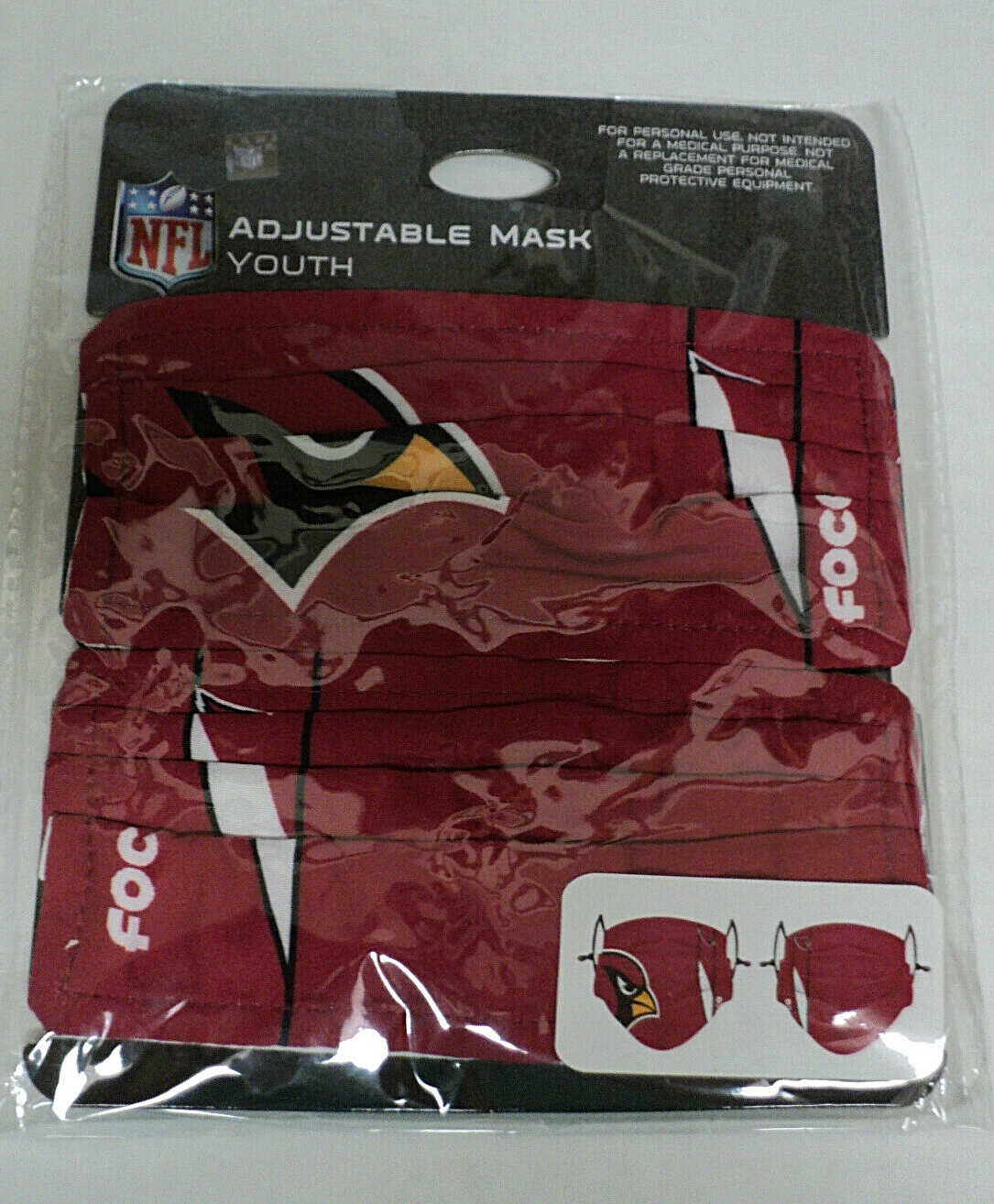 NFL Arizona Cardinals Adjustable Mask Youth 2-Pack NEW !!! AUCT#7151A
