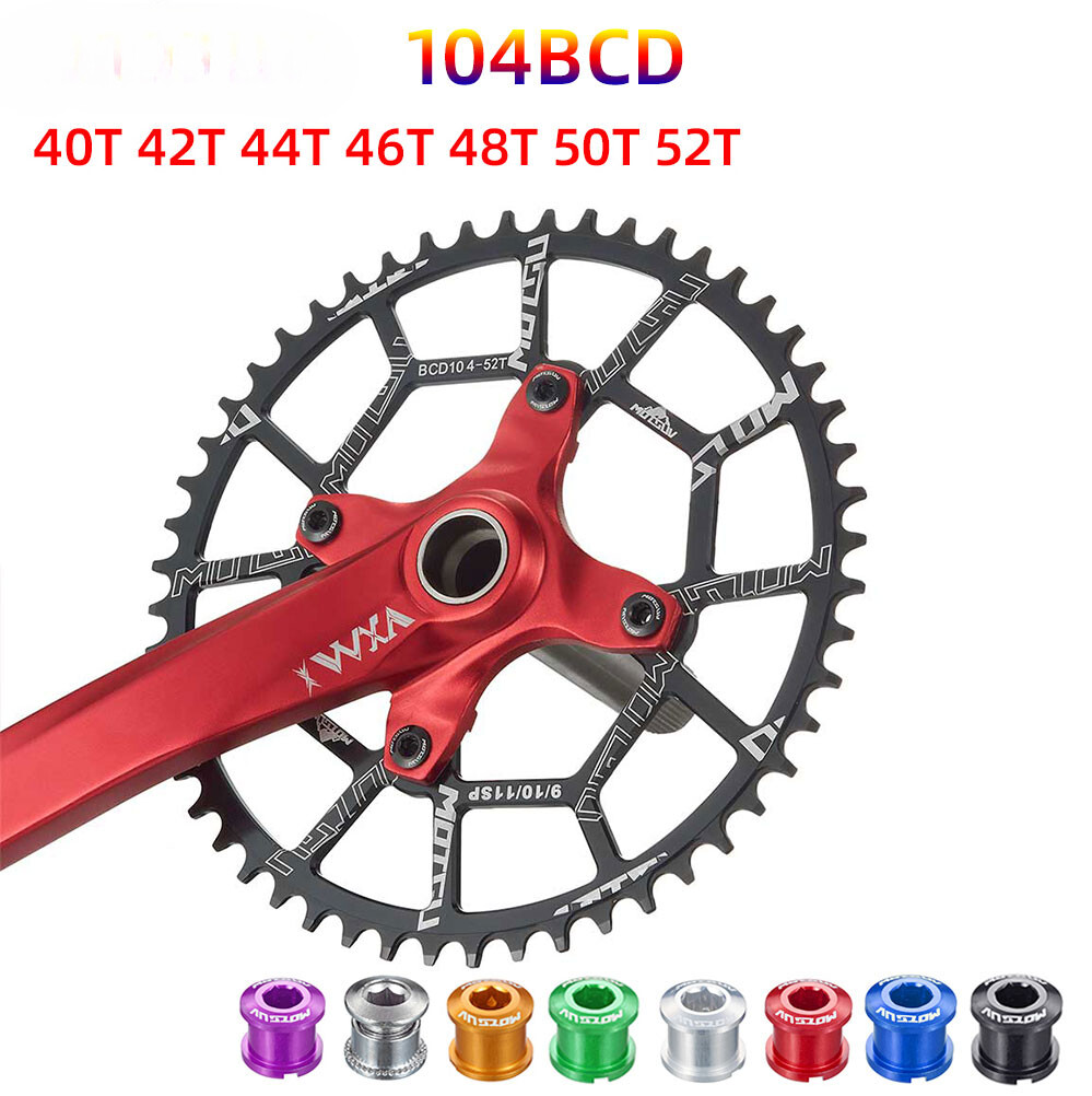 MTB Crankset 104BCD 40T 42T 44T 46T 48T 50T 52T Narrow Wide Round Chainring