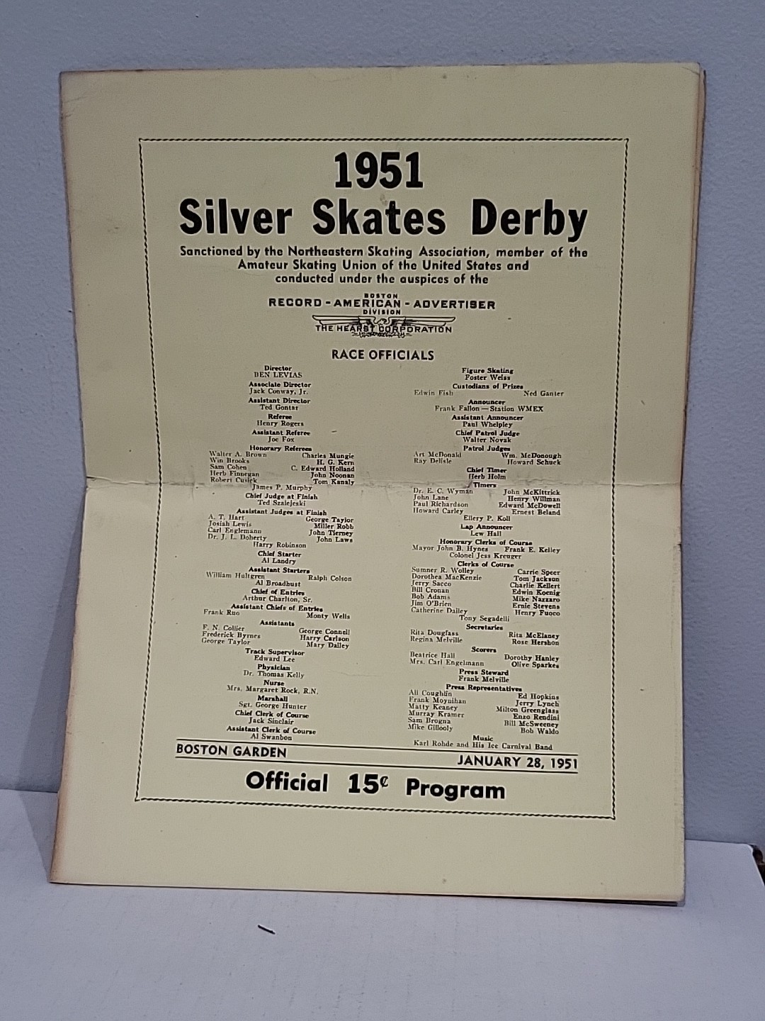 1951 Silver Skates Derby Boston Garden Official Program Speed Skating