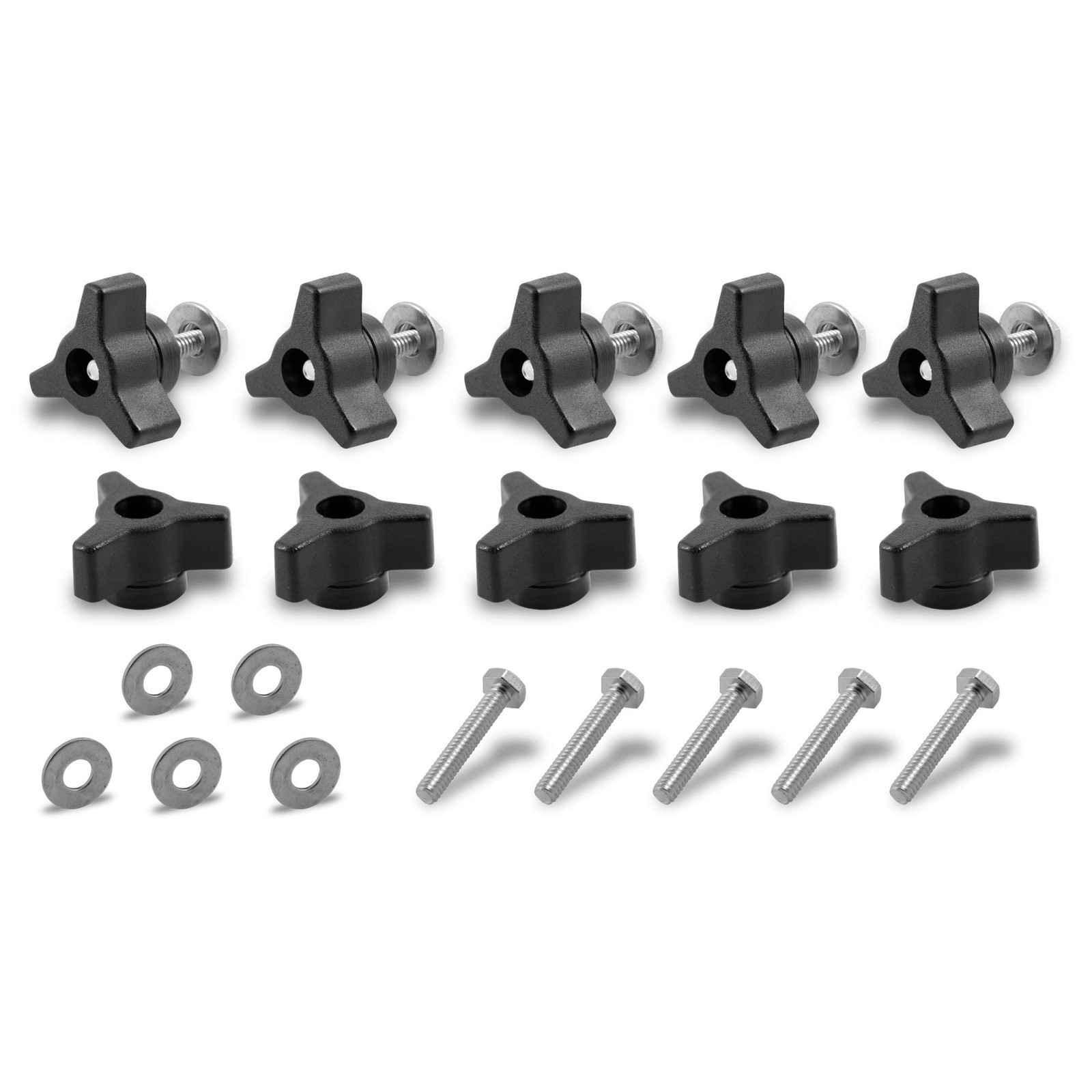 30 Piece T Track Bolts and Knobs Kit 1/4" x 20 T Bolts T-Track Through-Hole K...