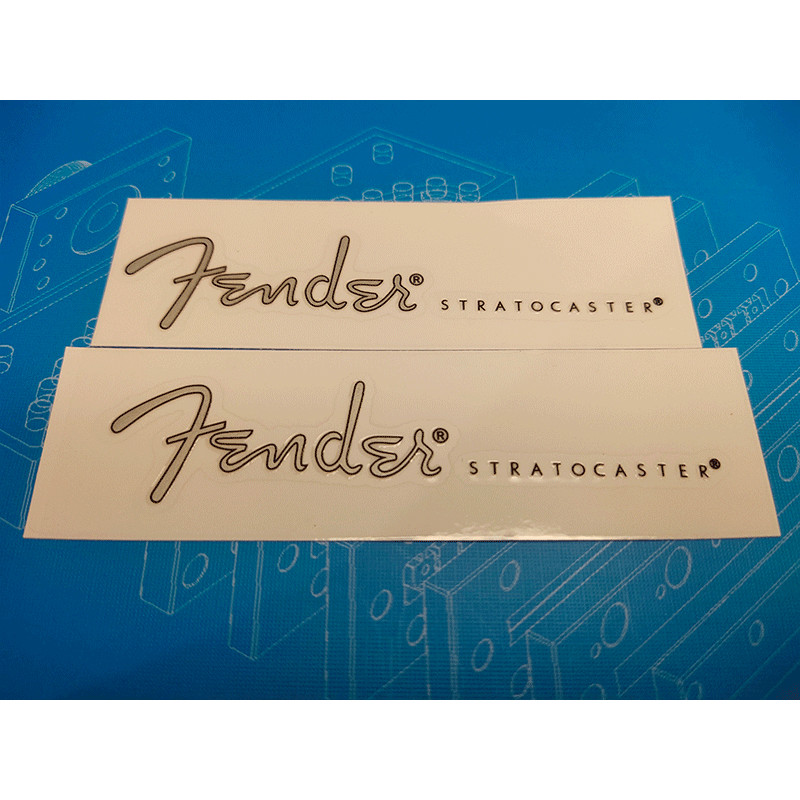 2Pcs FENDER STRAT Guitar UV Transfer Headstock Vinyl Decals [ NON-Waterslide ]