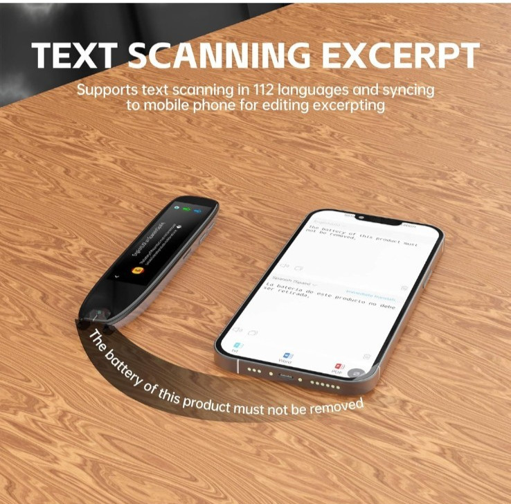 A26s Smart Voice Scan Translator Pen, Real Time Language Translator, Touchscreen