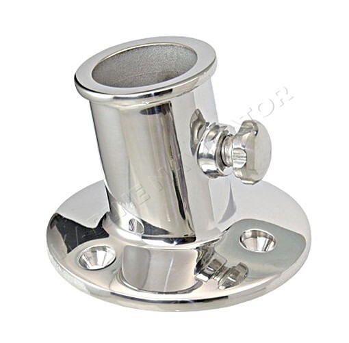 Flag Pole Socket Chromed Brass 25mm with Screw