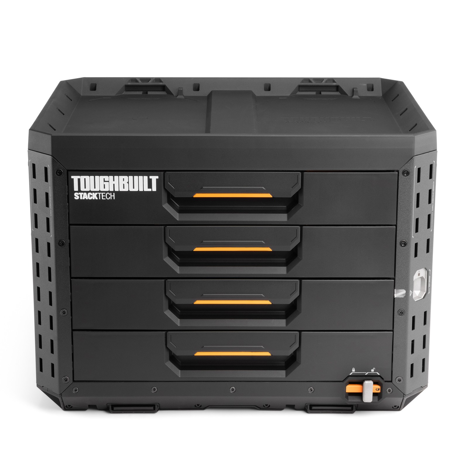 ToughBuilt StackTech 4-Drawer Locking Box, Plastic Storage Tool & Gear Organizer