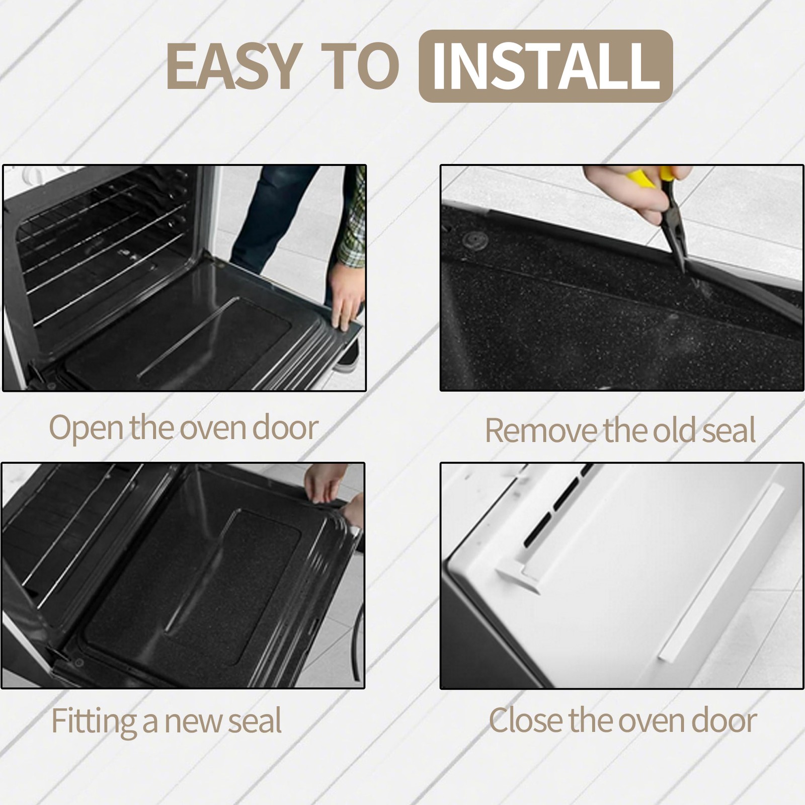 Range Oven Door Seal Gasket with 12 Mounting Clips Frigidaire Kenmore 316239700