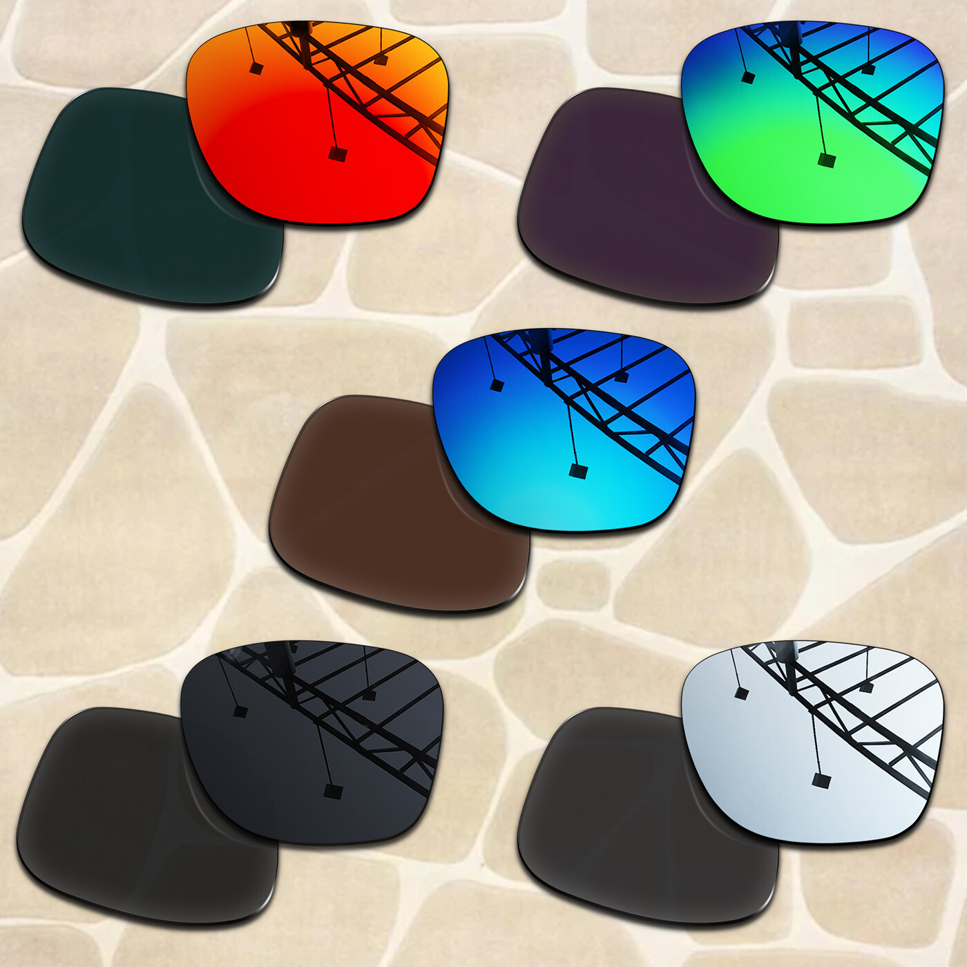 Anti-Scratch Polarized Replacement Lenses for Oakley Latch SQ OO9353 52mm Frame