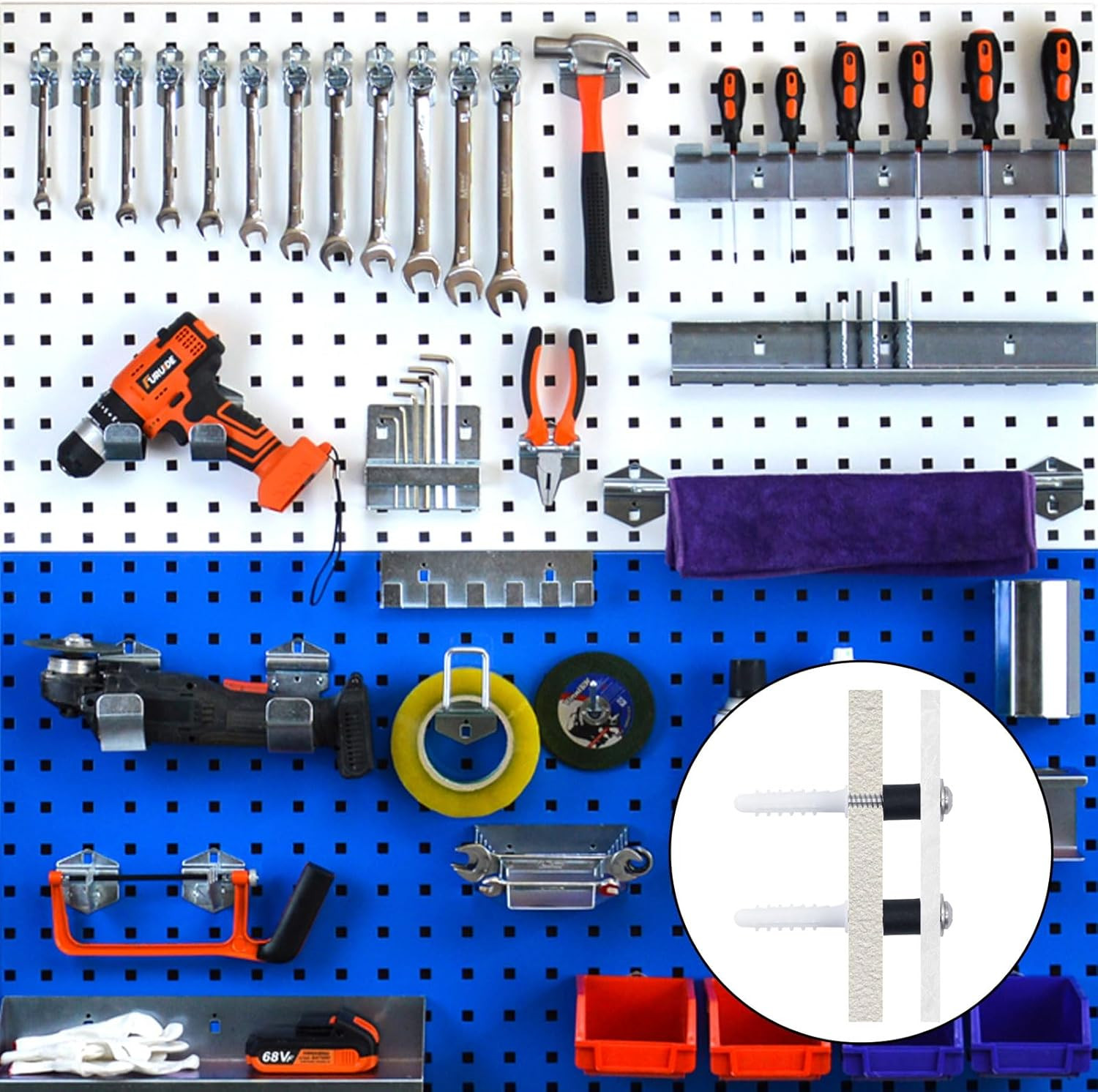 200 Pieces Pegboard Mounting Kit Wall Peg Boards Installation Accessories Pegboa