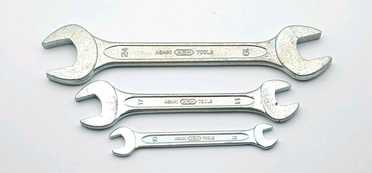 3 Asahi Tools Machine Wrenchs Metric Double Open End Repair Mechanical Auto