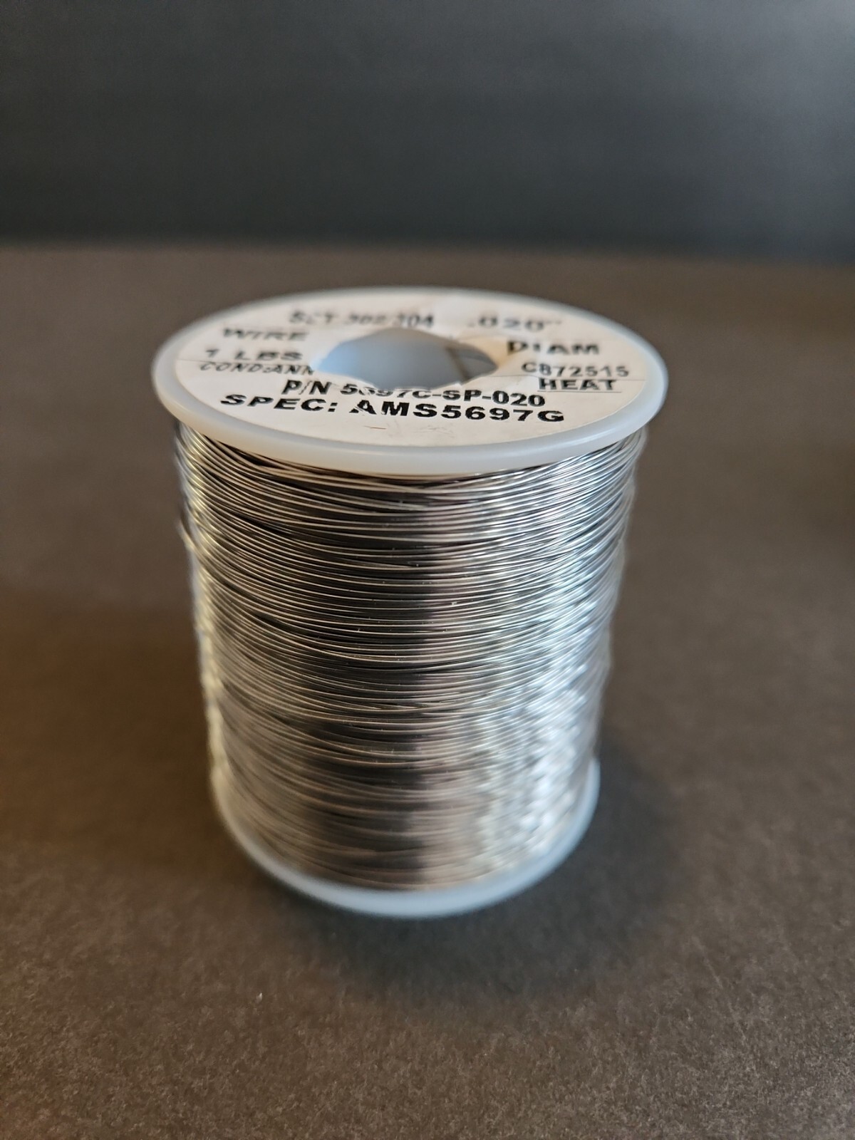 Wire 1LB Spool .020" SST 302/304 C872515 Heat. Spec:AMS5697G