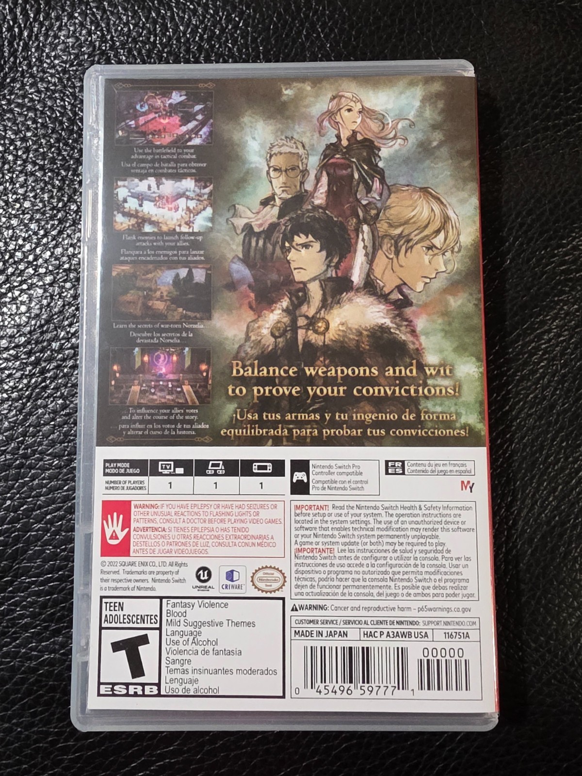 Replacement Case (NO GAME) Nintendo Switch TRIANGLE STRATEGY