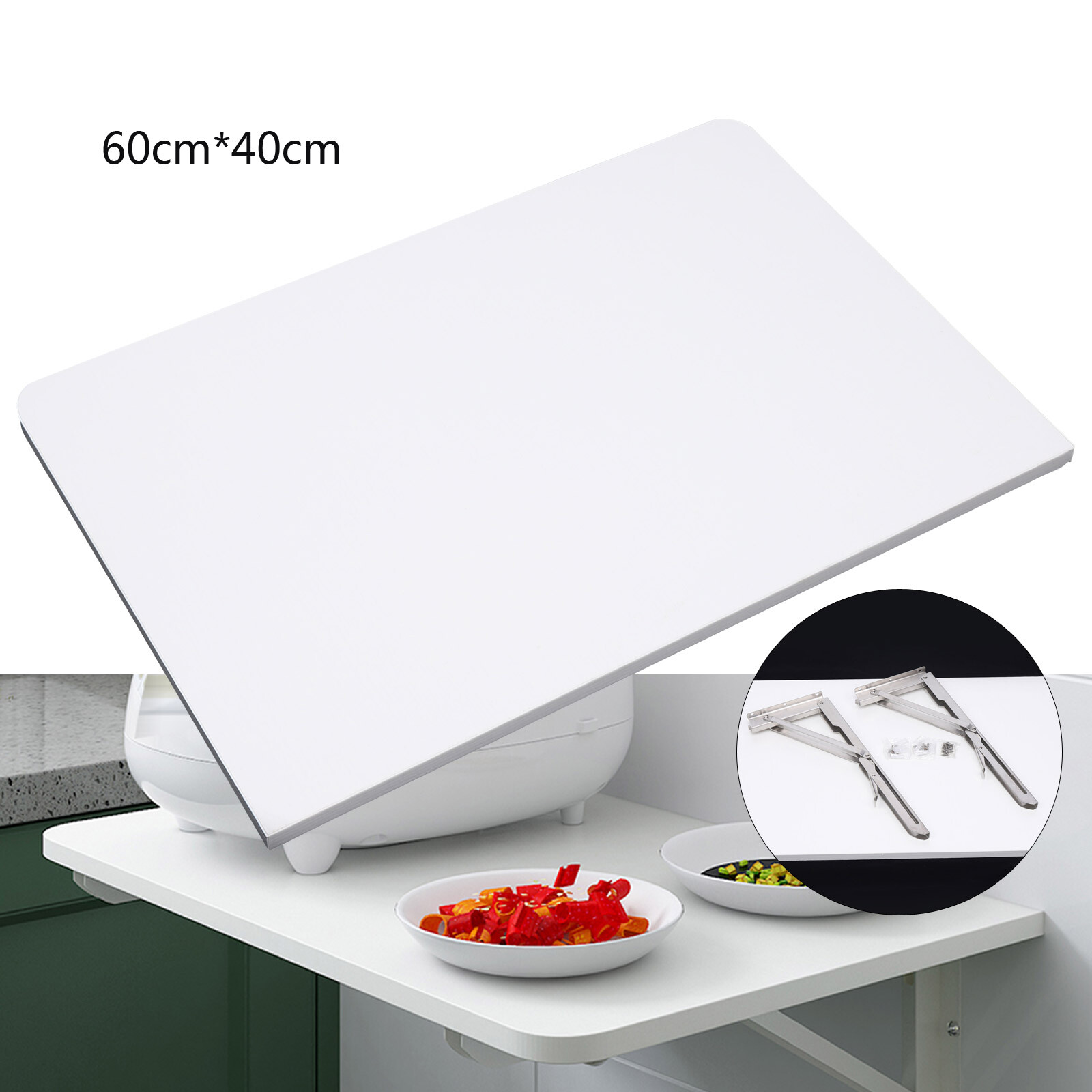 Wall Mounted Table Folding 60x40cm Floating Laptop Desk Fold-Down Work
