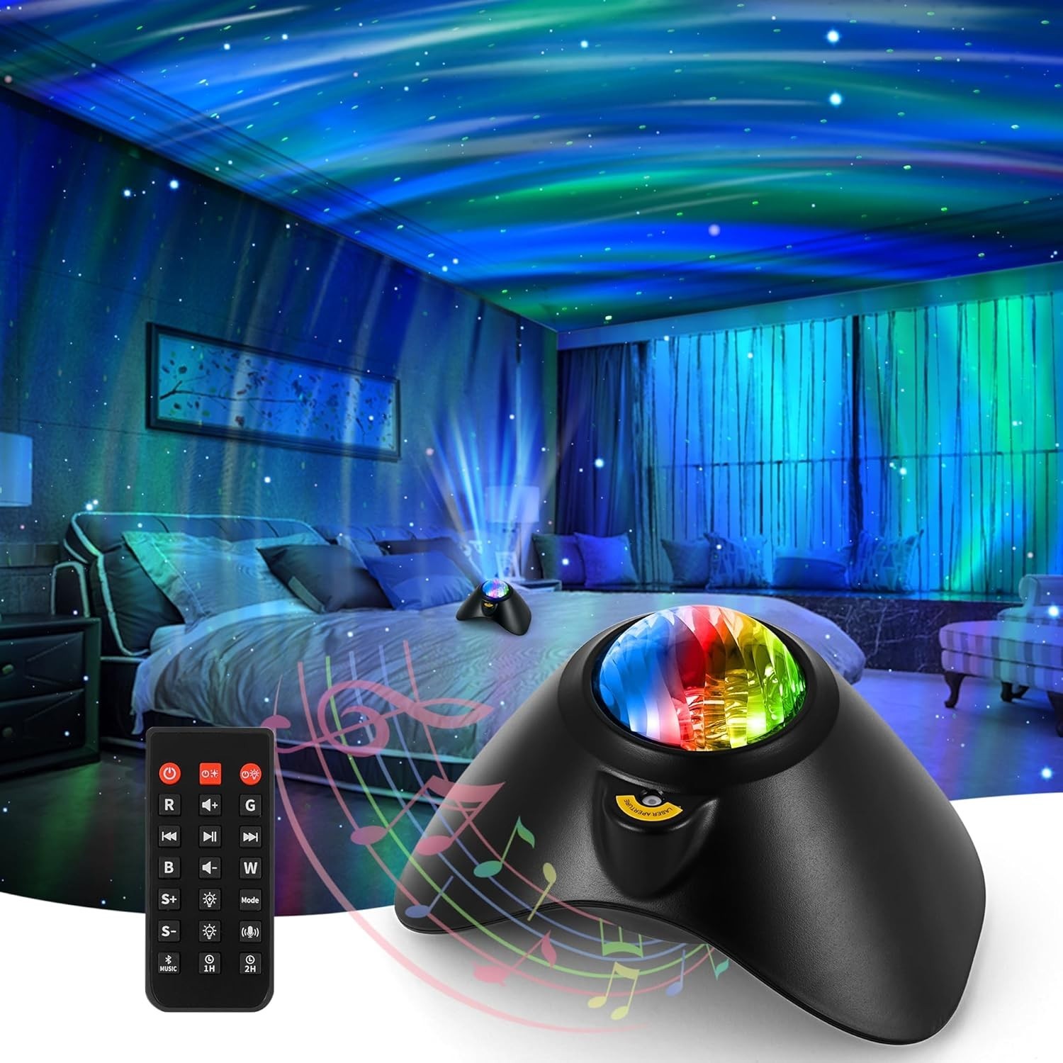 Galaxy Projector, Northern Galaxy Light Aurora, Star Projector with Timer and...