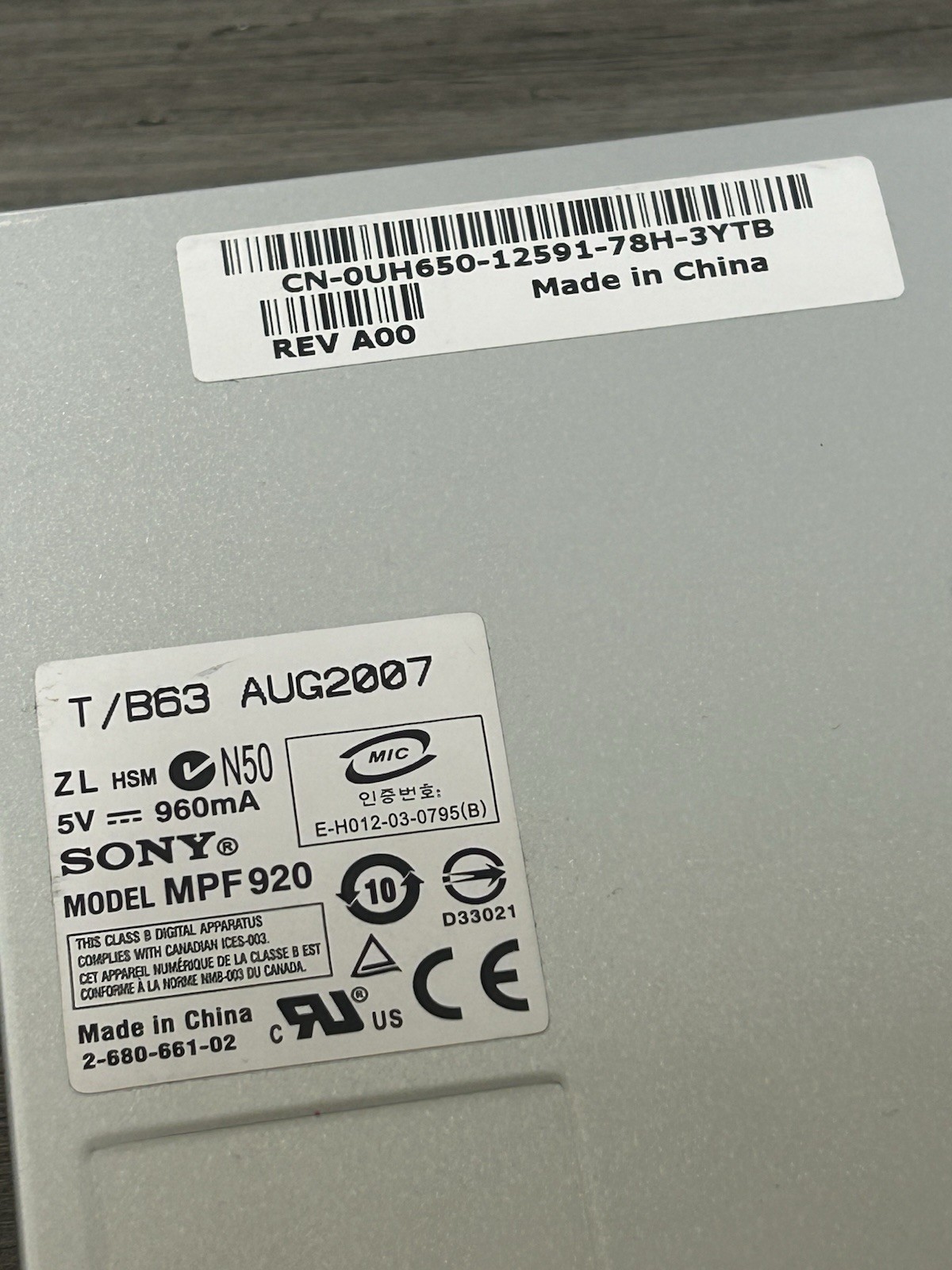 sony mpf920 Rev A00 2 Untested Units