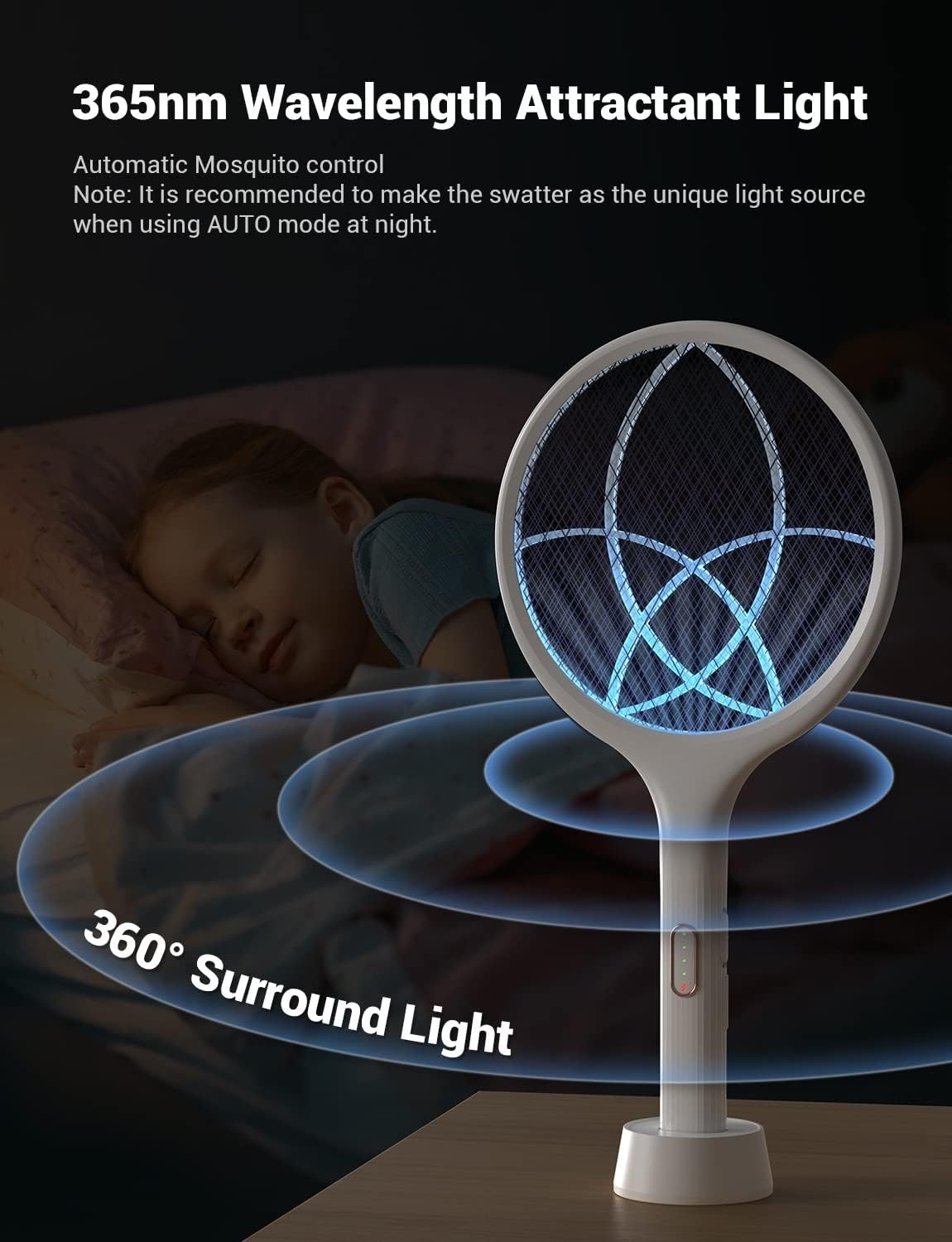 Portable Electric Bug Zapper - Dual Mode Mosquito Killer