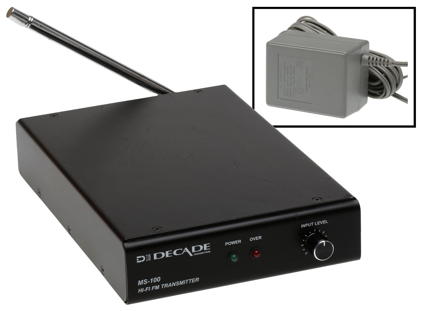 Decade MS-100 FM Mono Professional Grade Low Power Audio Transmitter Church Gym