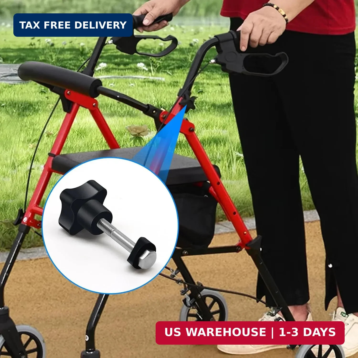 Rollator Walker Replacement Knob 2 PCS Replacement Arm Adjustment Knobs for Roll