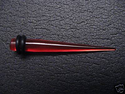 Body Piercing Taper 4g Acrylic 4 gauge RED expander