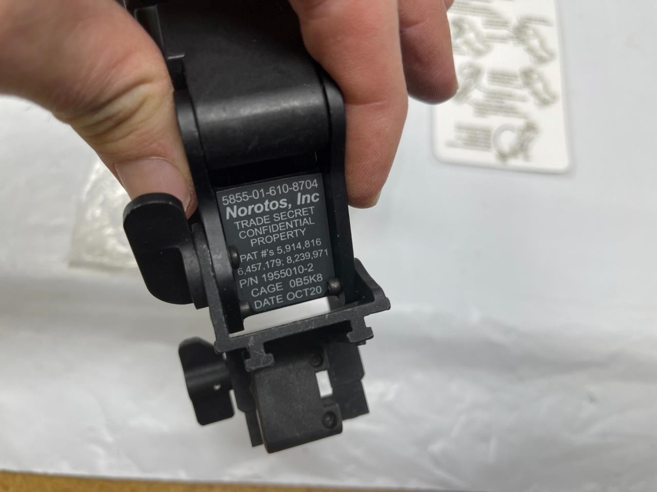 Original Norotos NVG Rhino II ACH Mount 1955010-2 (Titanium) Black w/Bracket