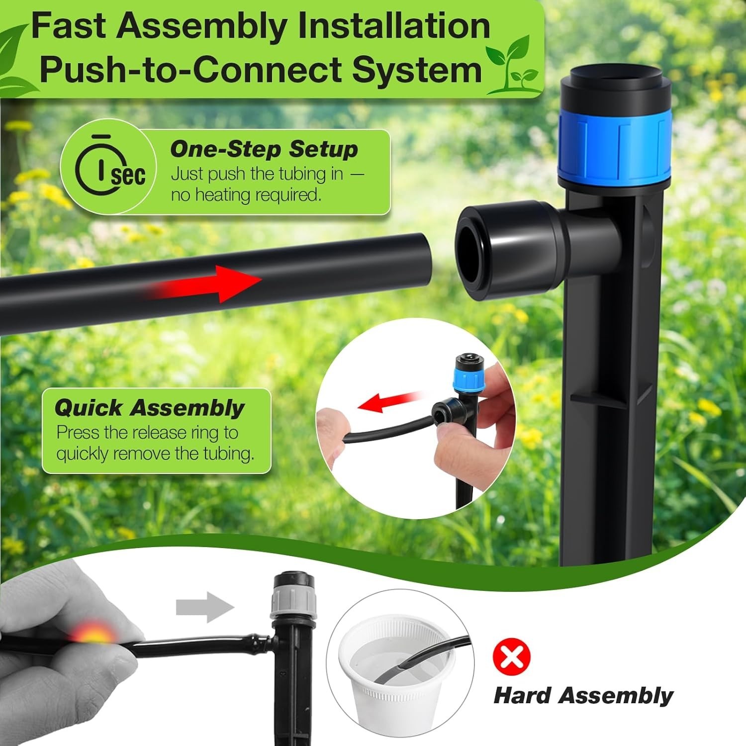 300FT Drip Irrigation System Kit - Full Garden Coverage