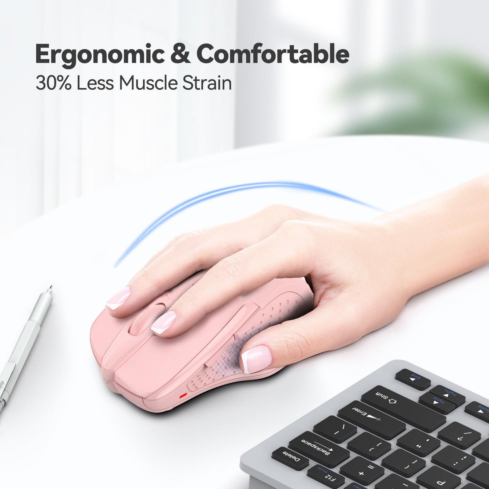 Wireless Mouse, 2.4G Ergonomic Optical Mouse, Computer Mouse for Laptop, PC, ...
