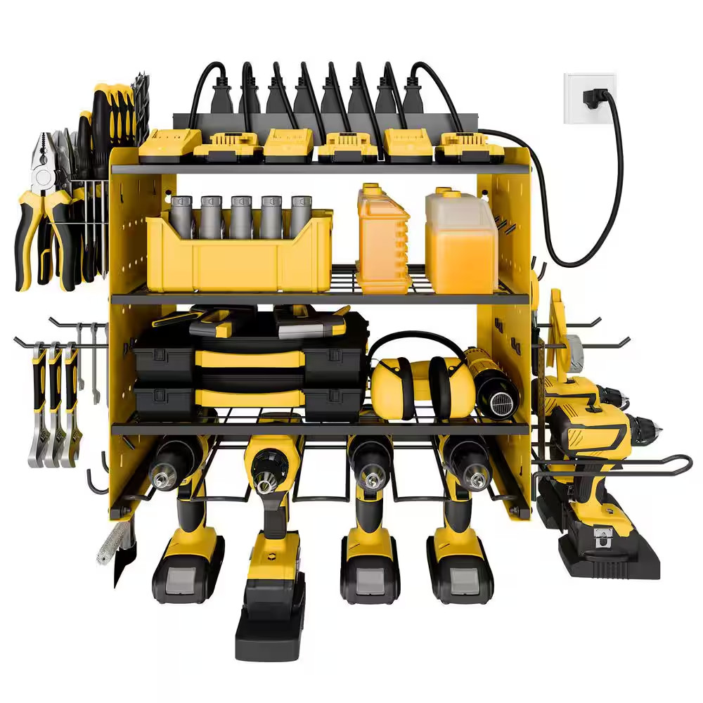 16 .6 In. Modular Power Tool Organizer with Charging Station, 150 Lbs. Wall Moun