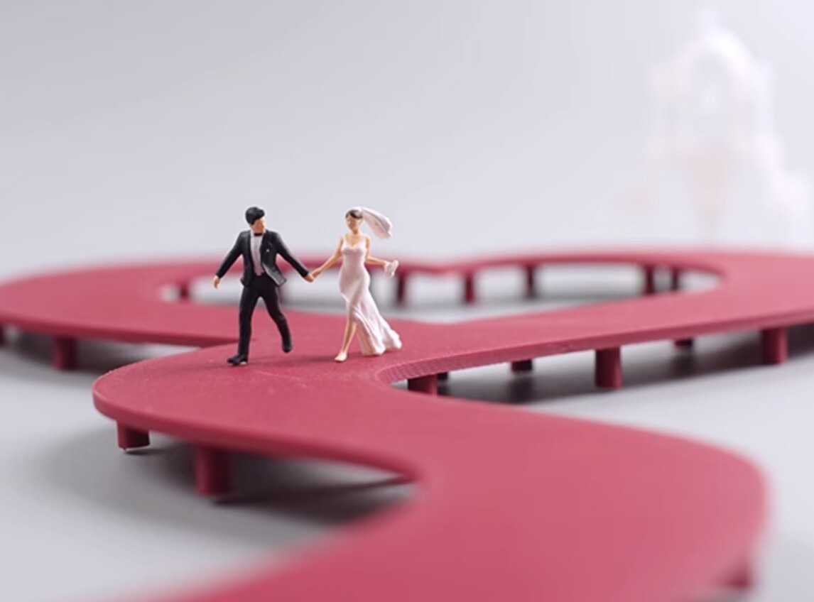 1:64 Painted Figure Model Miniature Resin Diorama Sand Wedding Couple Lovers NEW