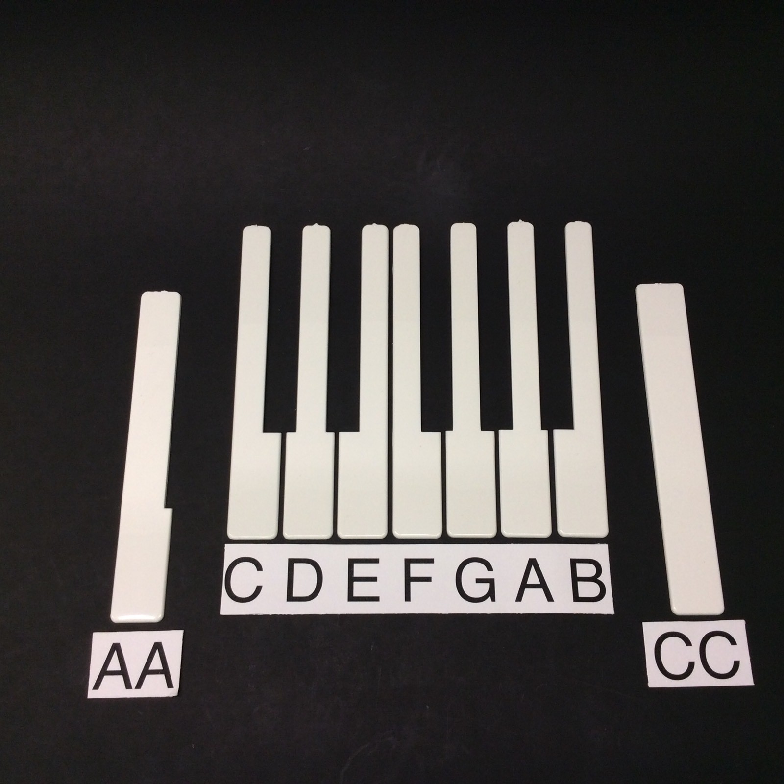 Piano Keytop/Key Top, Gloss White Short Head pick A,B,C,D,E,F,G,AA,CC