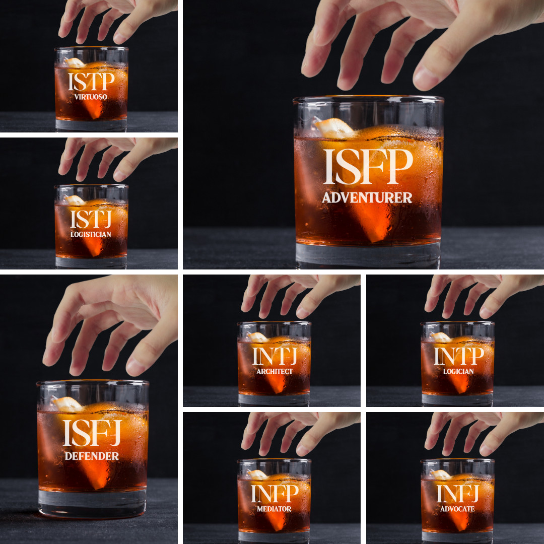 Custom Engraved ESFJ Whiskey Glass – 11 oz Standard Rocks Glass MBTI