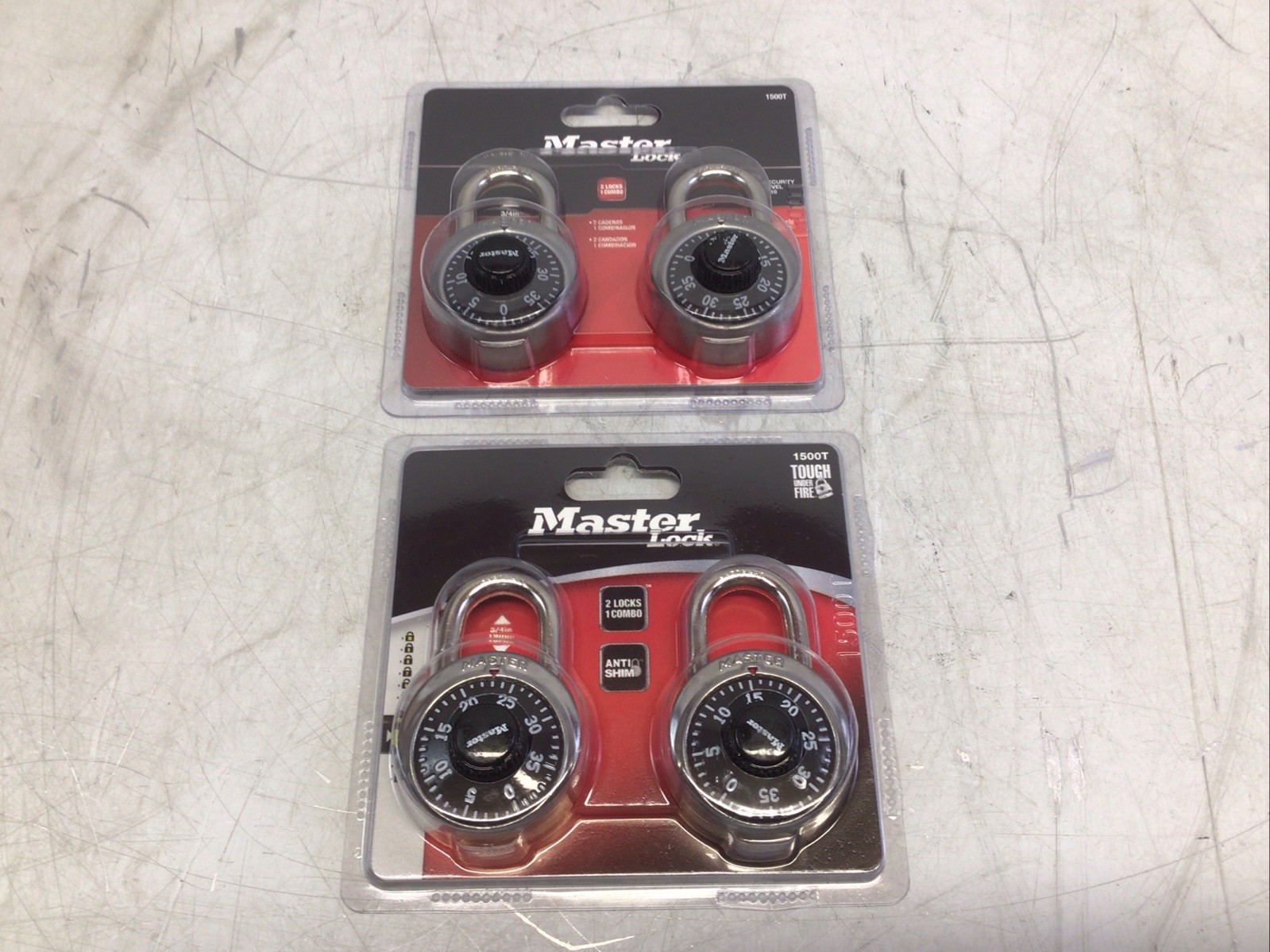 Master Lock 1500T Black Dial Combination Padlocks Lot Of 2