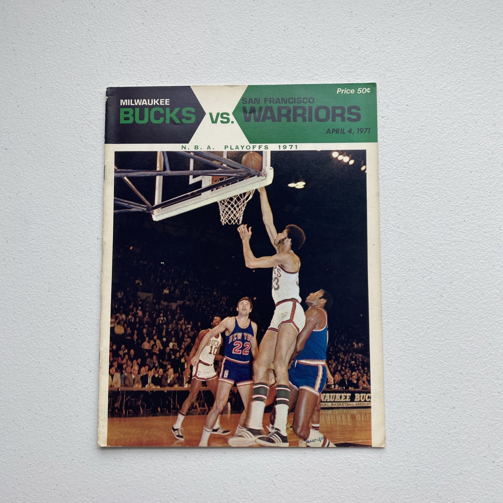 Vintage 1971 Official Milwaukee Bucks NBA Basketball Playoff Program April 4
