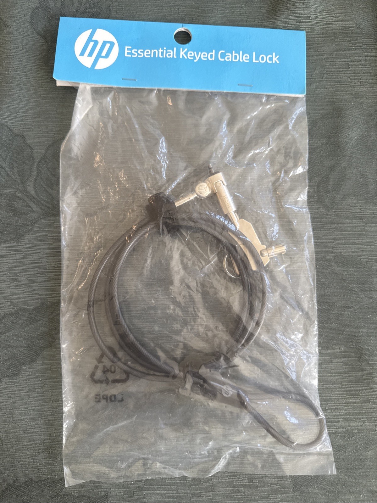 HP Essential Keyed 4ft Cable Lock Vinyl-coated Galvanized Steel T0Y14AA