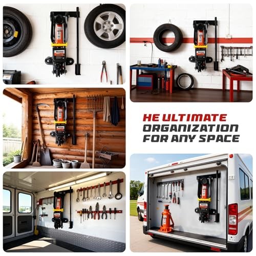 Jack Stand Wall Mount Rack Organizer, Heavy Duty Hydraulic Trolley Jack