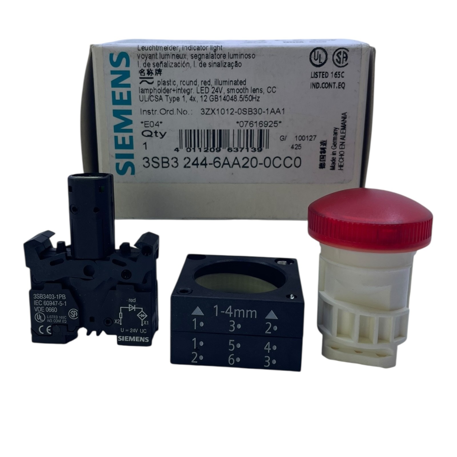 SIemens Leuchtmelder Rot 3SB3244-6AA20-0CC0 für die Industrie geeignet