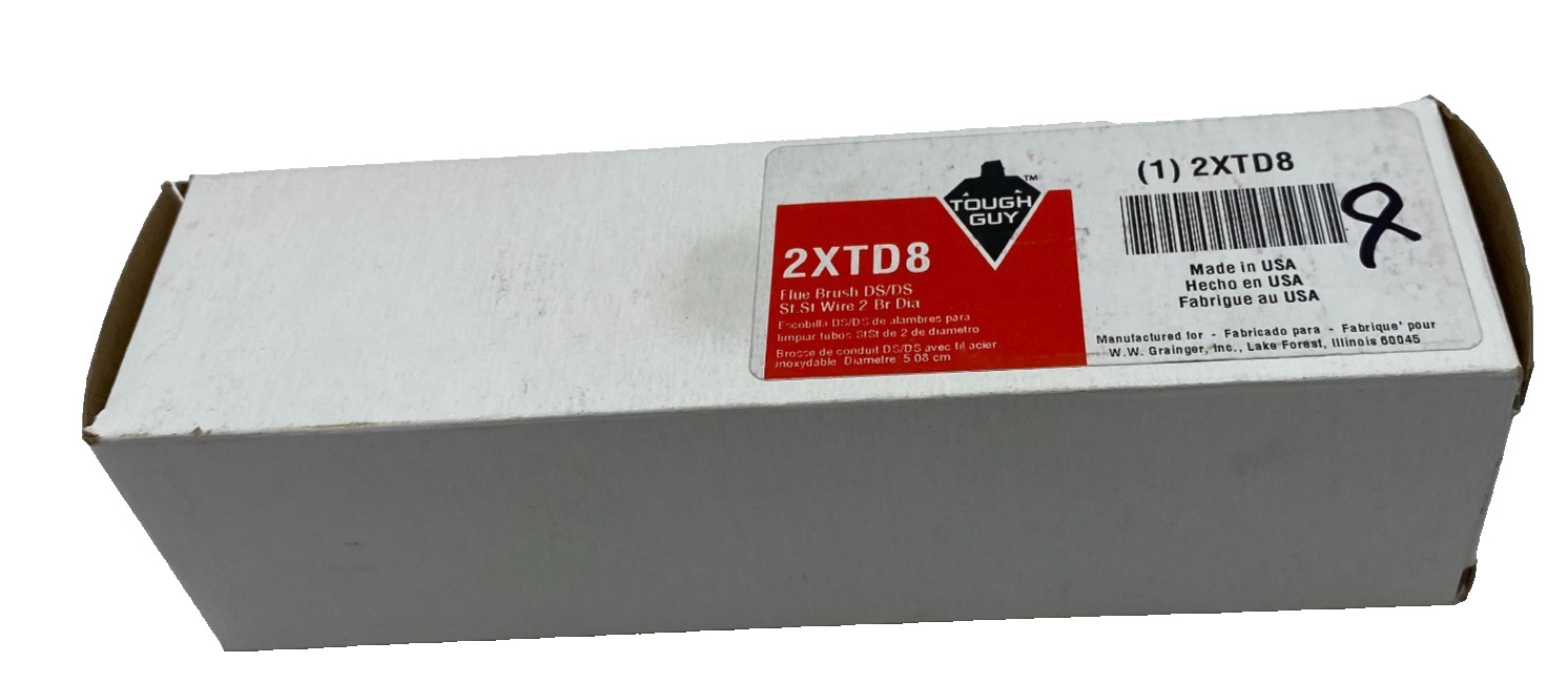 TOUGH GUY 2XTD8 FLUE BRUSH  Double Spiral/Double Stem 2" Diameter