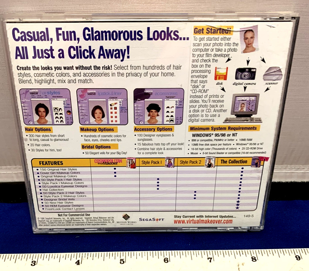 Cosmopolitan Virtual Makeover The Collection (PC WIN 95/98 & NT CD-ROM)