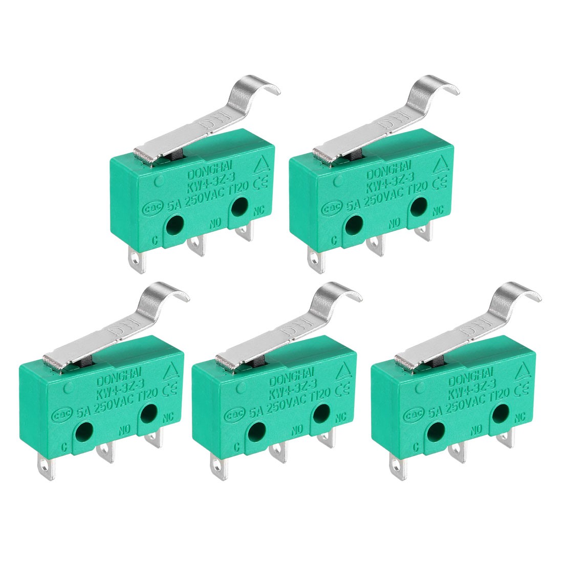 5Pcs KW4-3Z-3 5A/250VAC Simulated R-Lever Type Micro Switches